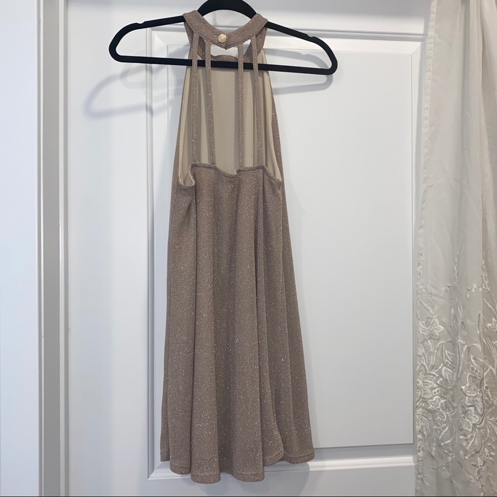 Champagne Gold High Neck Dress - Picture 5 of 9